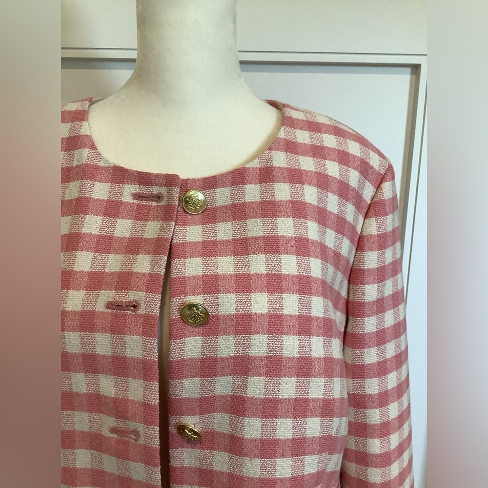 J.Crew pink plaid blazer size 12